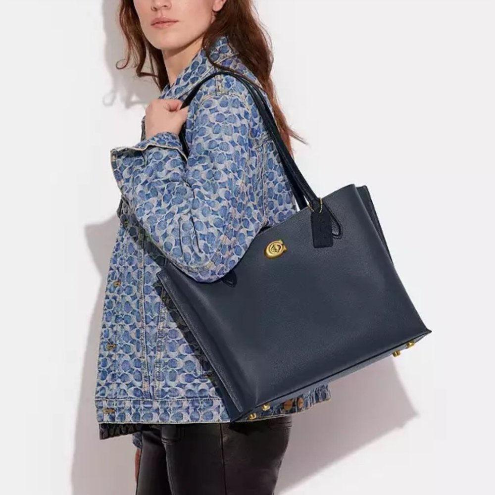 Coach Willow Tote in Colorblock Denim